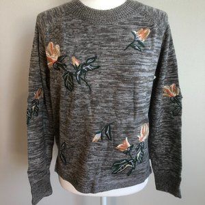 SALE!!!!! NWT THML Grey Floral Embroidered Sweater